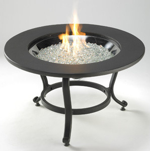 Tri-Pod Crystal Fire - Fire Pit with Cocoa Ring Table Top and Burner Cover