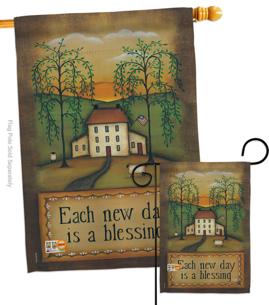 Each New Day Inspirational Sweet Home Flags Set Modern Flags And