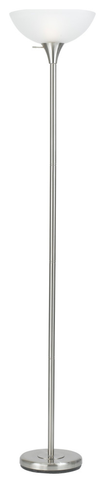 Cal Lighting BO-2055 1 Light Pedestal Base Torchier Floor Lamp - Brushed Steel