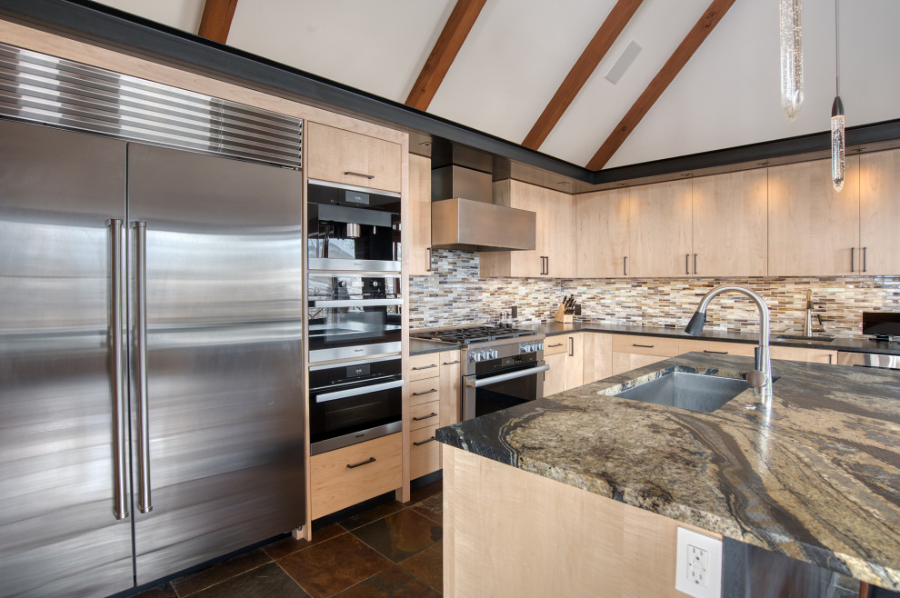 Inspiration for a rustic kitchen remodel in Denver