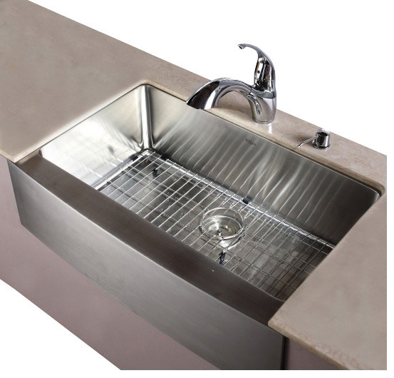 36 in. Farmhouse Single Bowl Sink and Faucet with Soap Dispenser