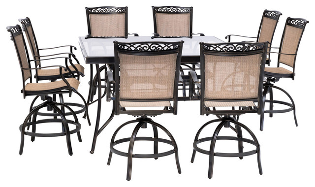 Outdoor Dining Sets, Outdoor Counter Height Table And Swivel Chairs