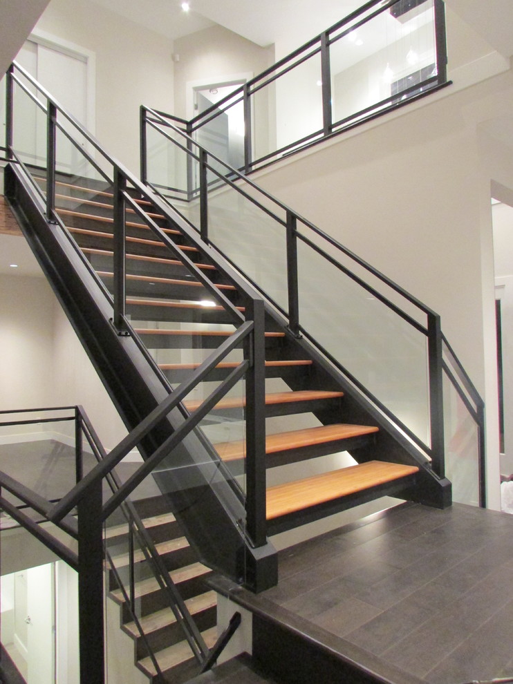 Inspiration for a contemporary staircase remodel in Vancouver