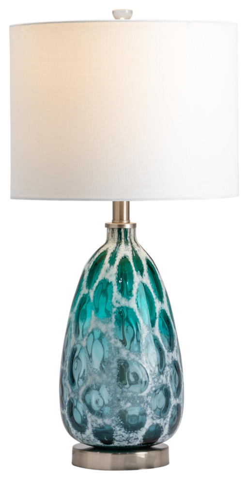 Isabel Teal Ceramic Table Lamp Contemporary Table Lamps by