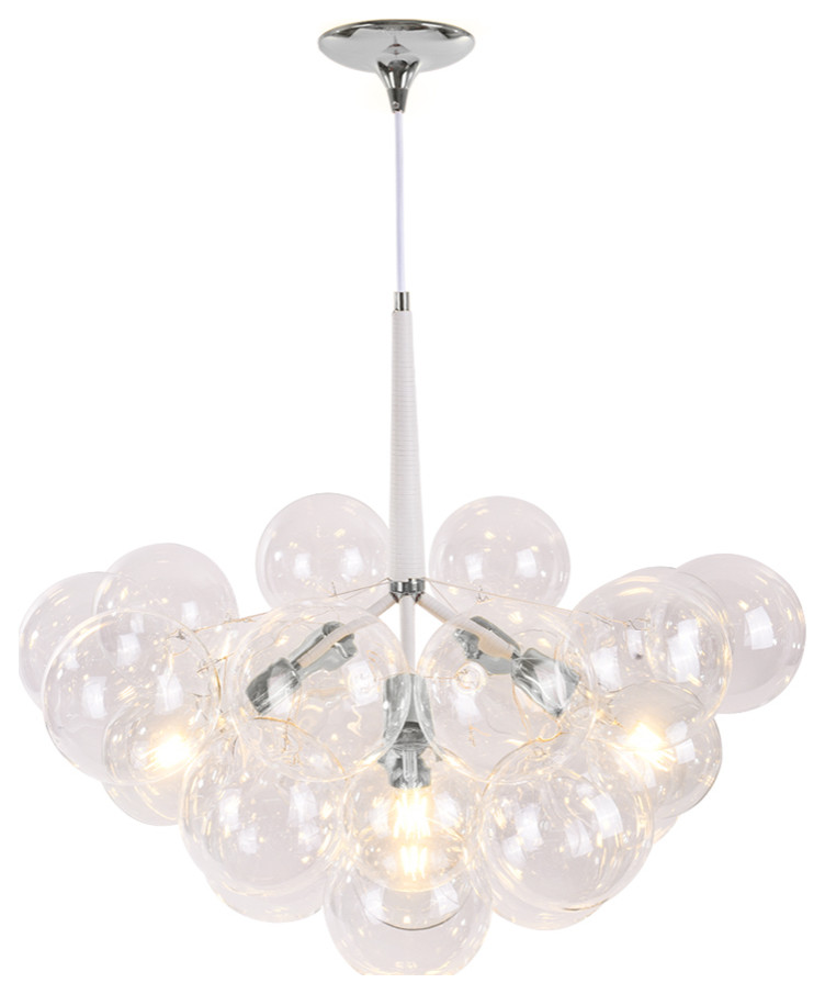 6 Light Glass Globe Bubble Chandelier Contemporary Chandeliers by