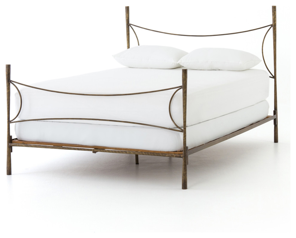 Hammered Iron Queen Bed Frame Contemporary Panel Beds by design