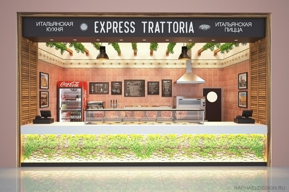 Дизайн пиццерии на фудкорте