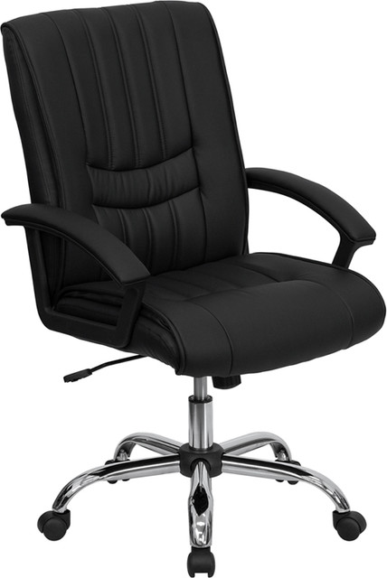 Offex Mid-Back Black Leather Managers Chair