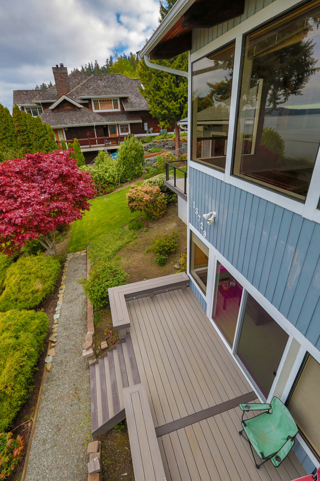 Deck - large coastal side yard deck idea in Seattle