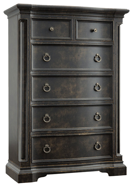 Auberose 5-Drawer Chest, Blacks and Soft Charcoal