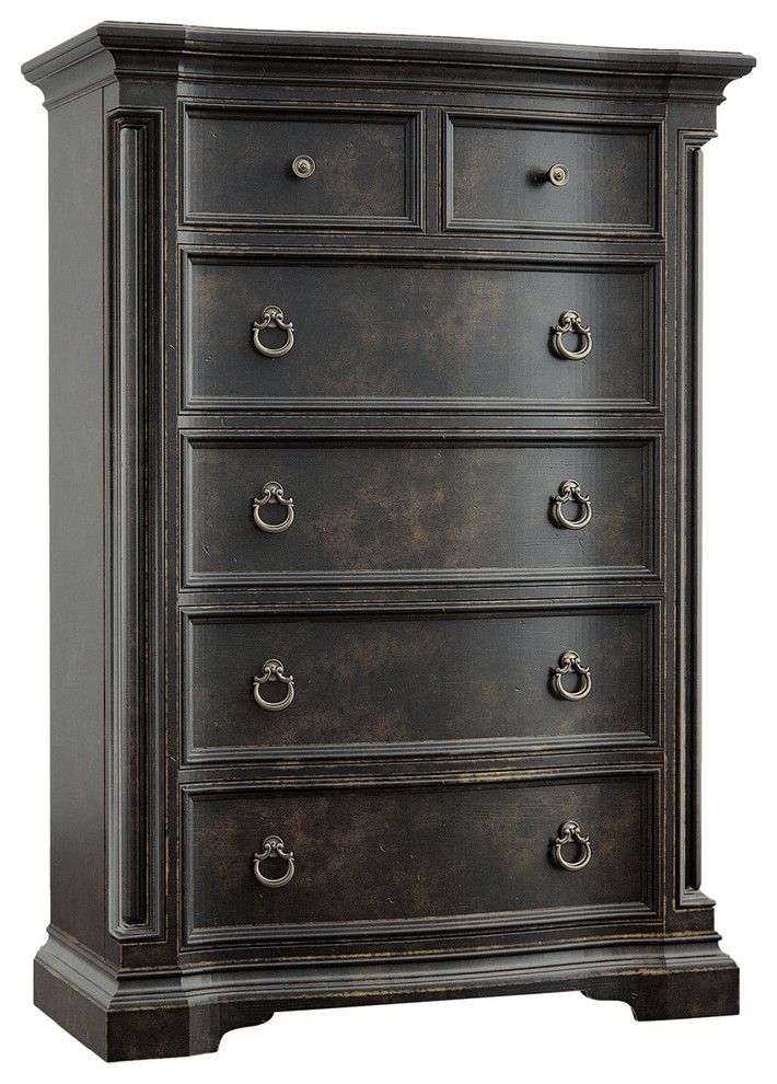 Auberose 5-Drawer Chest, Blacks and Soft Charcoal