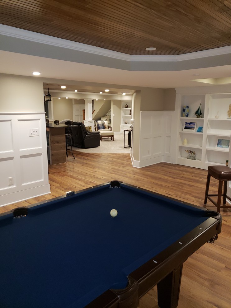 Basement - transitional basement idea in Boston
