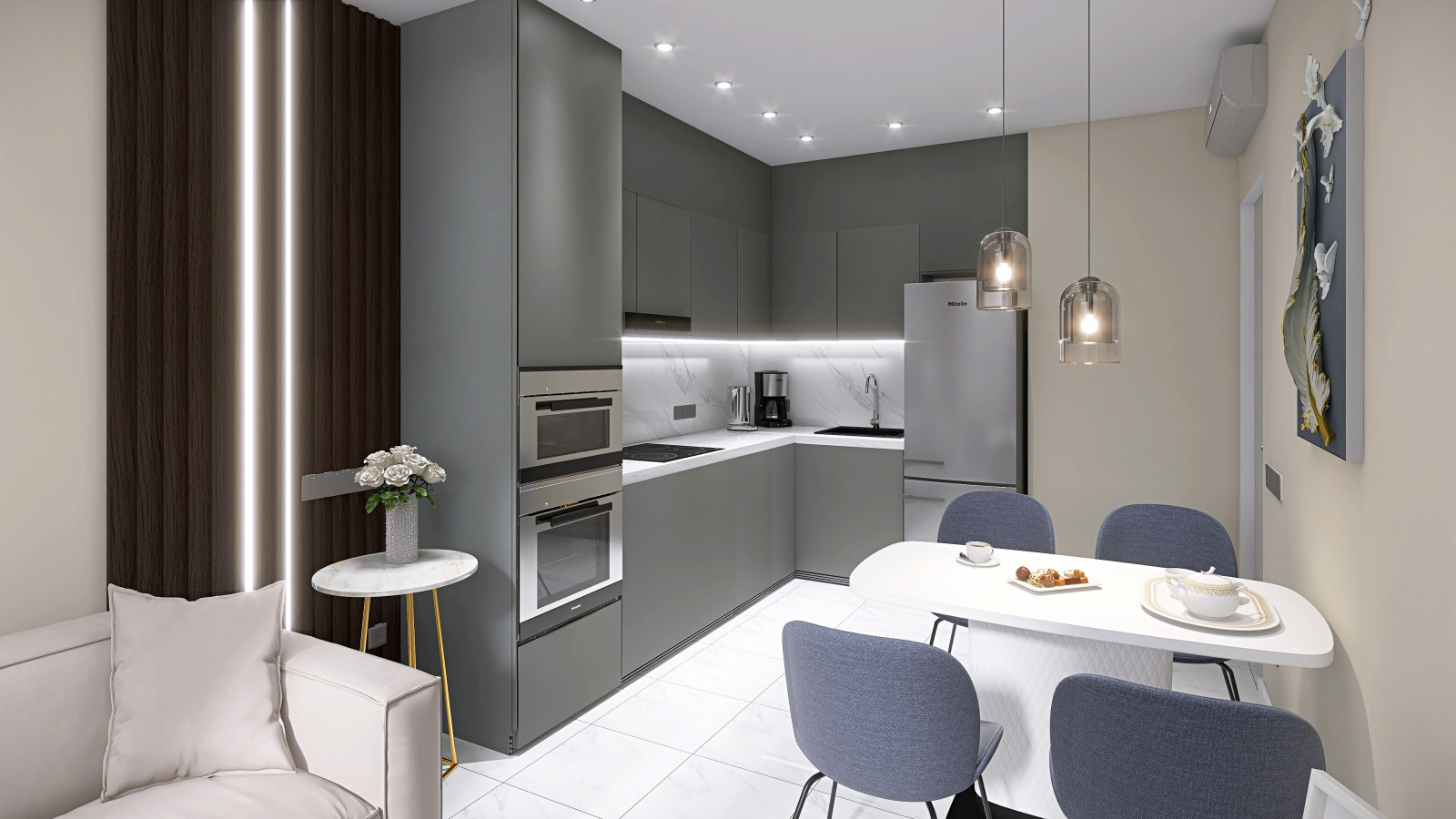 Московский р-н, Кухня-Гостиная 16,7 м2