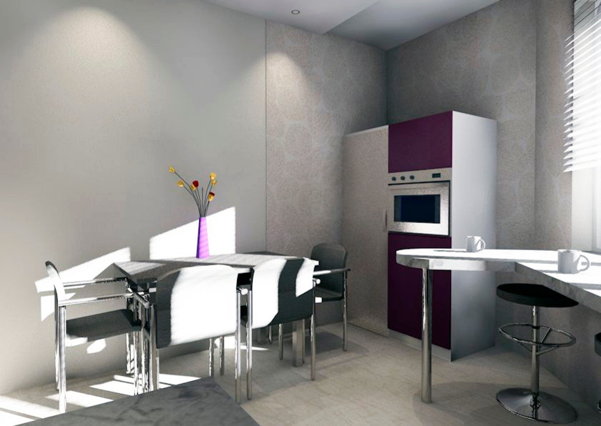 Дизайн-проект кухни 12 кВ.м с нестандартной планировкой