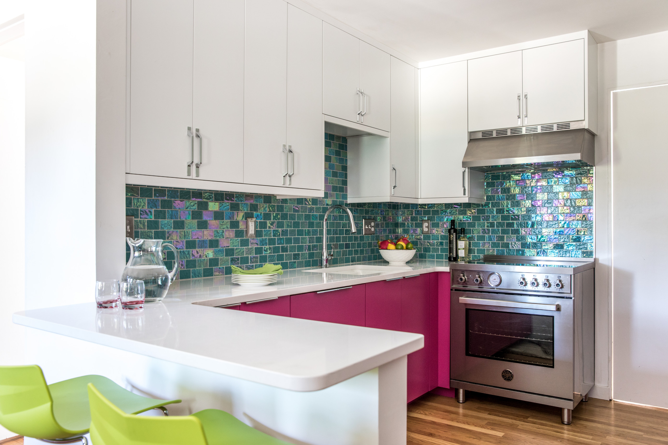 75 Beautiful Kitchen With Red Cabinets And Quartzite Countertops