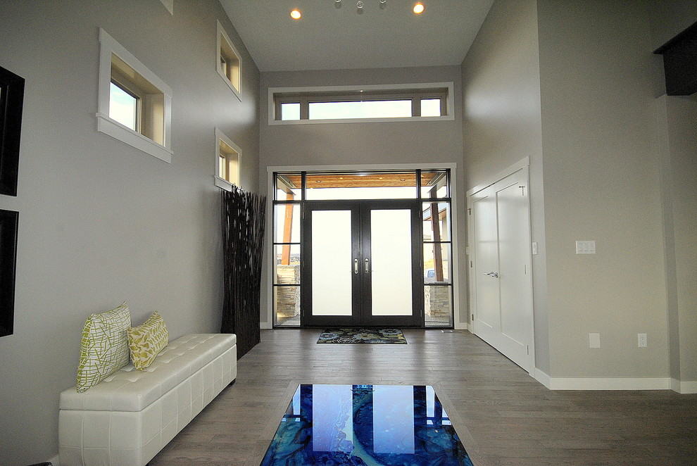 This is an example of a contemporary entryway in Edmonton.