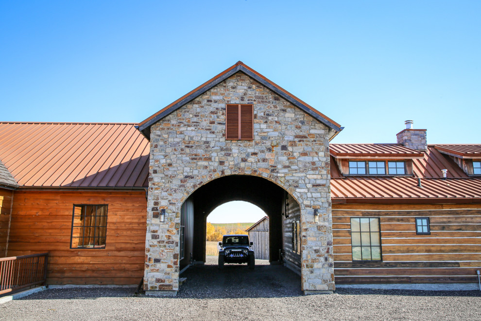 Inspiration for a rustic home design remodel in Calgary
