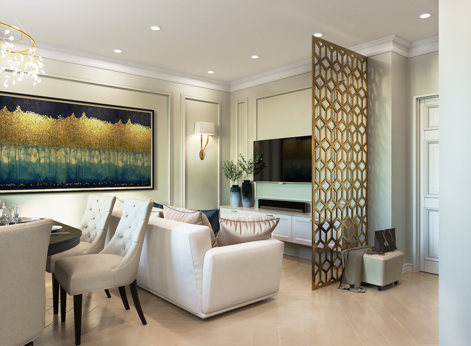 Дизайн проект 2х-комнатной квартиры в современной классике