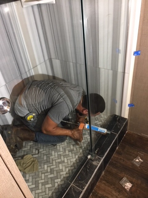 Shower Renovation (Marble, Porcelain, Glass)