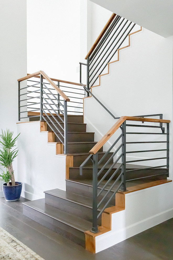 Inspiration for a transitional staircase remodel in Austin