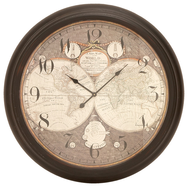 Old World Charm Metal Wall Clock, MultiColor Traditional Wall
