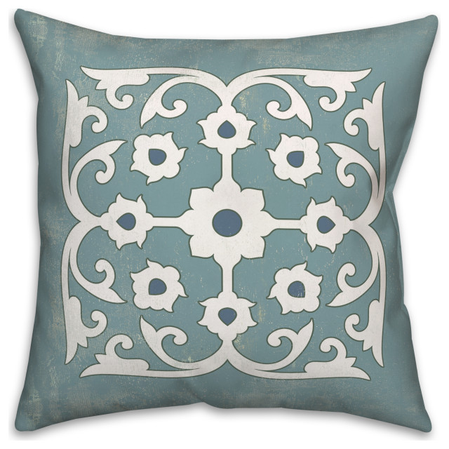 Blue Stone Graphic Tile 18x18 Spun Poly Pillow