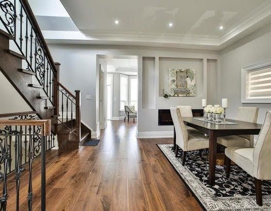 Example of a transitional dining room design in Toronto