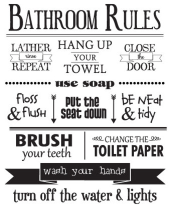 Bathroom Rules Wall Quotes Decal Contemporary Decals By Bathroom Rules Wall Quotes Decal