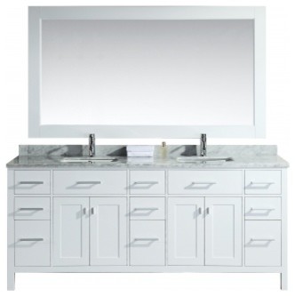 Design Element Dec088 W London 78 Double Sink Vanity Set White