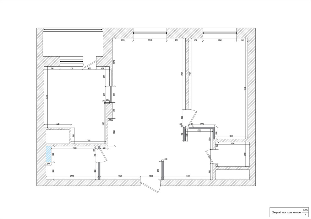 Обмерный план после монтажа