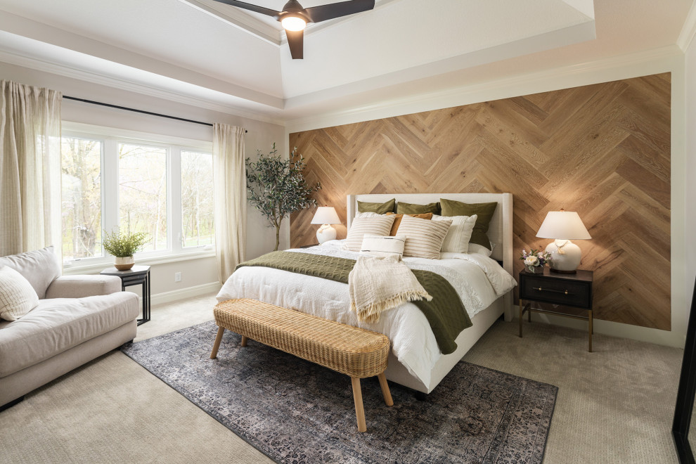 This is an example of a coastal bedroom in Kansas City.