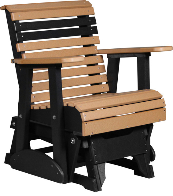 2' Poly Rollback Glider Chair Transitional Outdoor Gliders by