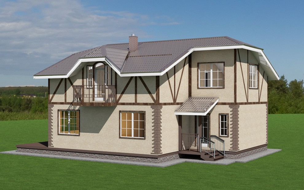 Проект каркасного дома 209 м2 - 2 этажа