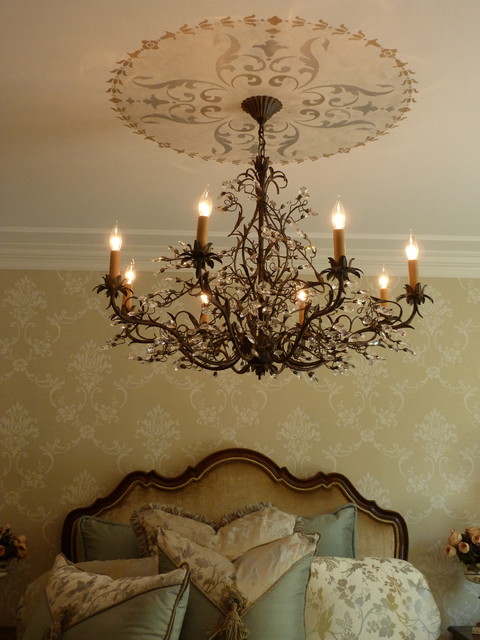 Custom Painted Ceiling Medallion - Traditional - Bedroom ...