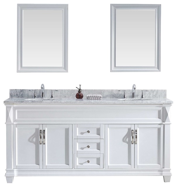 Victoria 72" Double Bathroom Vanity Cabinet Set, 71.18" - Traditional - Bathroom Vanities And ...