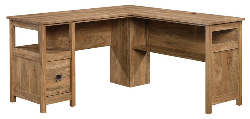 Sauder Cannery Bridge Engineered Wood L Shaped Desk in Sindoori Mango/Natural