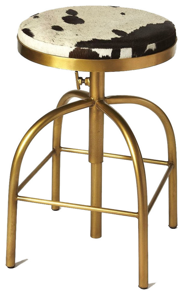 Bar Stool Rustic Backless Square Footrest Brownish Black Distressed Contemporary Bar Stools