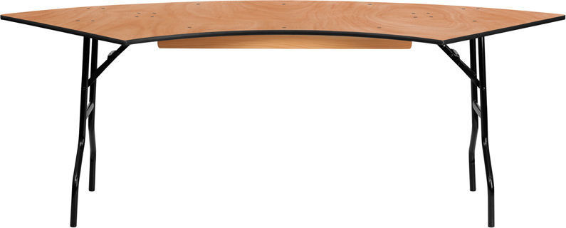 7.25'.x2.5'. Serpentine Wood Folding Banquet Table