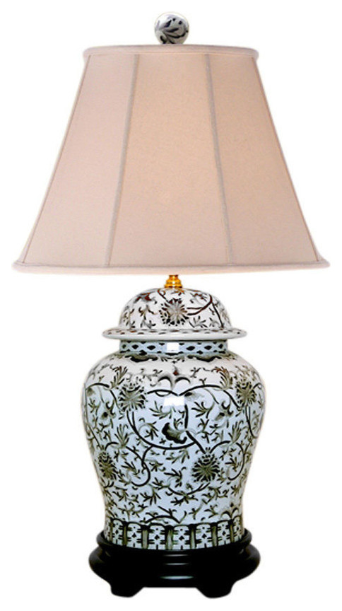 white flower table lamp