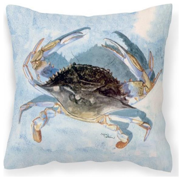 Carolines Treasures Blue Crab Fabric Decorative Pillow, 14"x3"x14"
