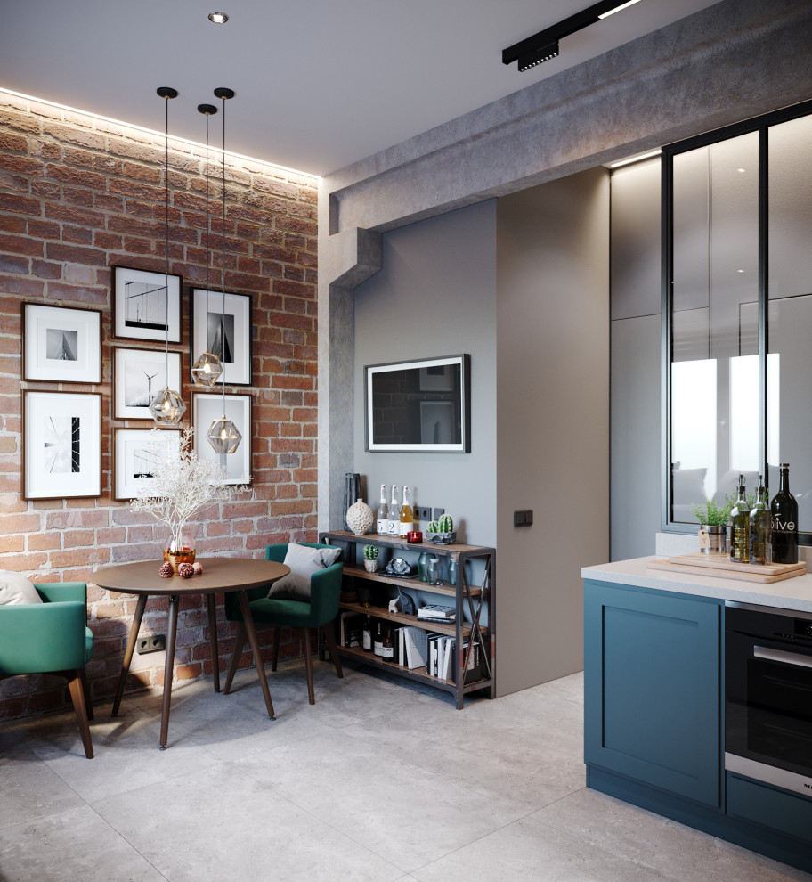 Квартира на Обводном. Кухня-гостиная.