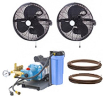 HIGH PRESSURE 1000psi 18 2 Fan Wall Mount Mist Kits w/ enclosed pump 