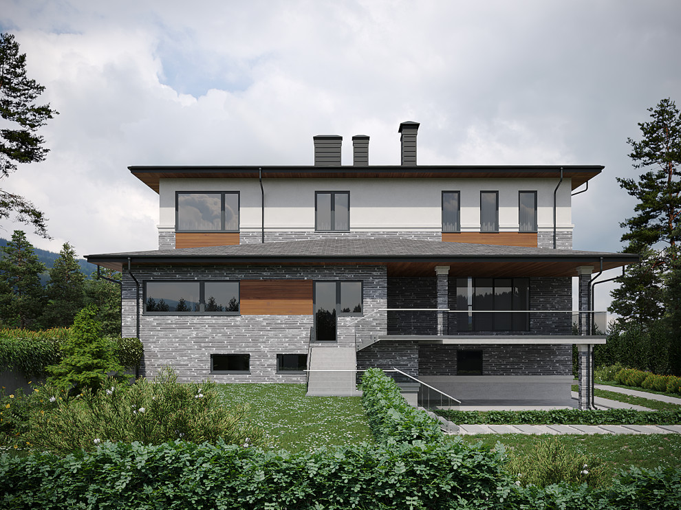 Дизайн фасад дома в КП Дубрава