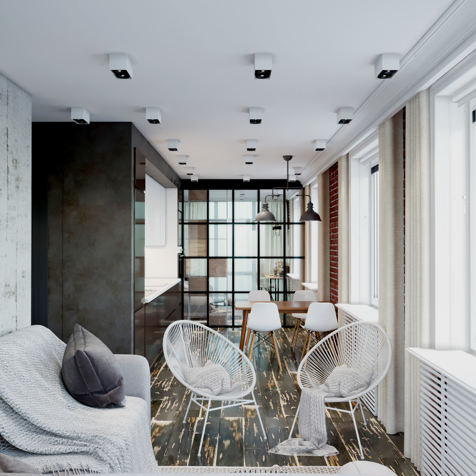 Квартира в стиле Лофт+Классика