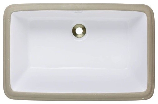 Polaris P2181UW White Undermount Porcelain Bathroom Sink