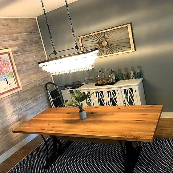 Dining room - rustic dining room idea in Cincinnati