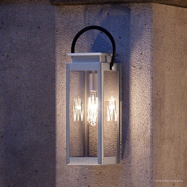 Luxury Farmhouse Outdoor Wall Light, Darwin Series, Stainless Steel