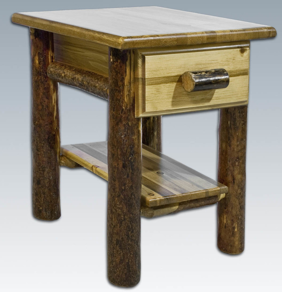 Glacier Country Nightstand with Drawer & Shelf