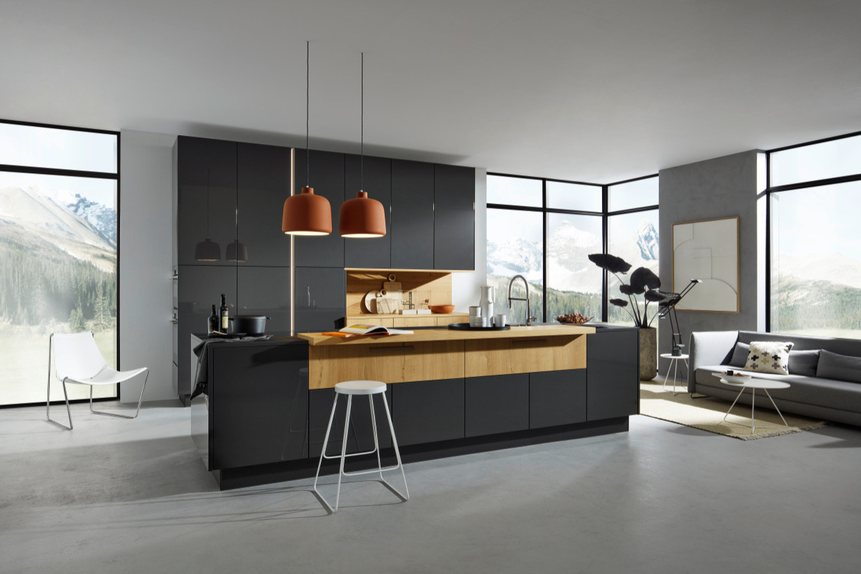 Nova Lack Graphit Hochglanz / Legno Eiche Champagner