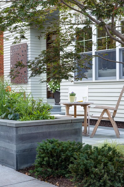 Brookline Modern Front Yard traditional-garden